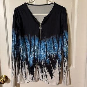 Stylish Black and Blue Women's Top